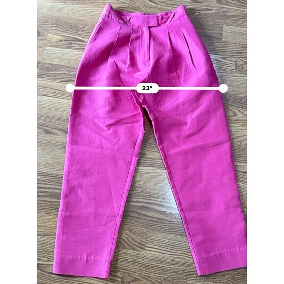 Alemais BLAIRE COTTON & SILK PANTS IN FUCHSIA size 4 / small - Picture 6 of 14